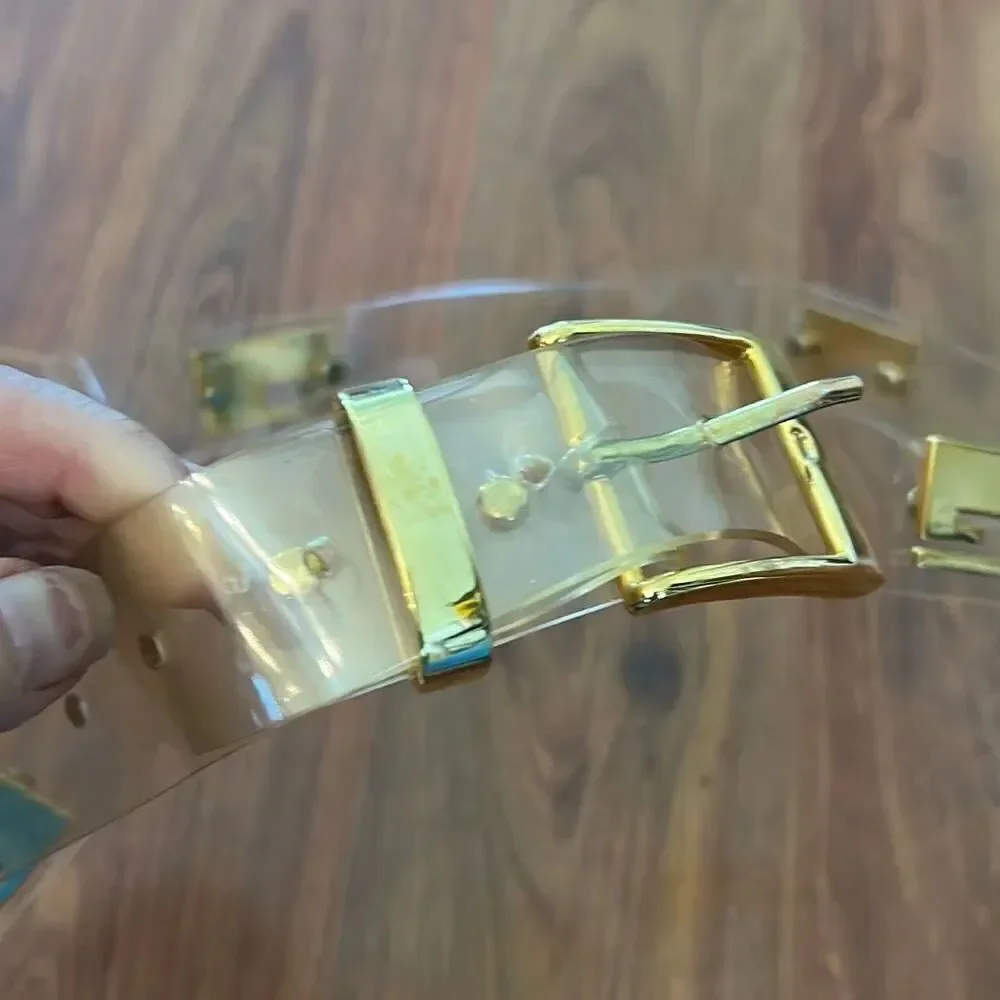 Vintage G belt clear with gold